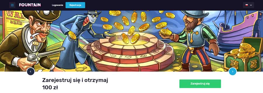 Fontan Casino 100 zł bez depozytu