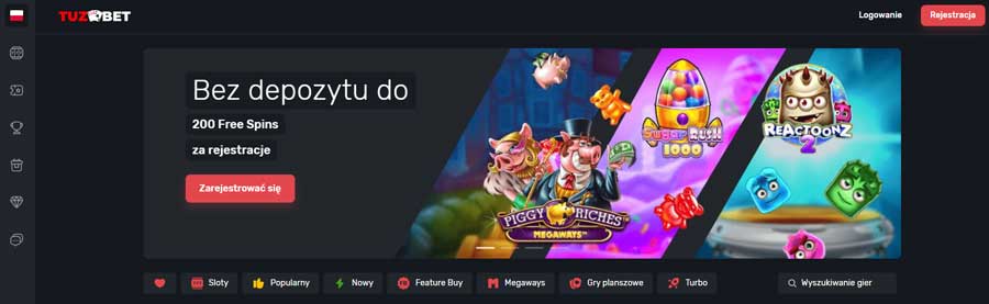 Kasyno TuzBet 200 Free Spins Bez Depozytu Poland